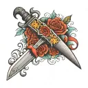 switchblade knife tattoo design idea