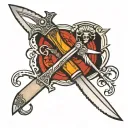 switchblade knife tattoo design idea