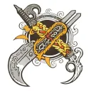 switchblade knife tattoo design idea