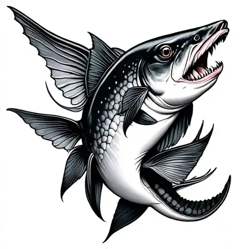 Sturgeon tattoo design idea