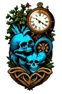 cardinal, compass, clock, proverbs 4:23 above all else guard your heart, claddagh, love, faith, family, skull, tree,  tattoo design idea