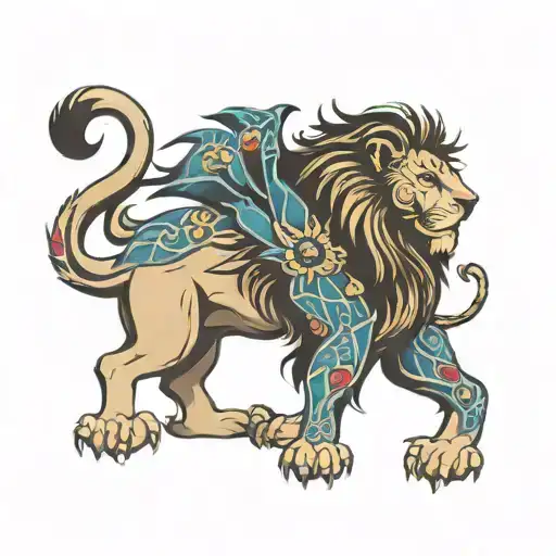 Scottish lion tattoo design idea