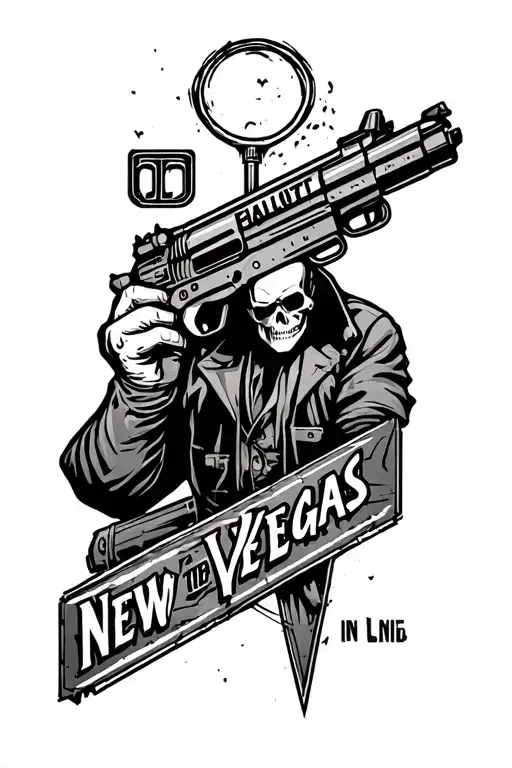 fallout new vegas sign in background tattoo design idea