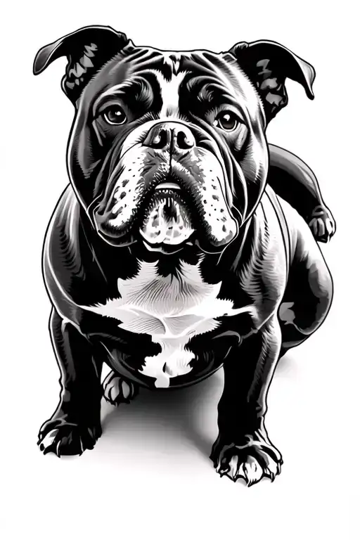 American bully tattoo design idea