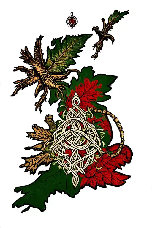 “Journey of Bloodlines” – a visual travelogue of Celtic roots crossing to Canada from Norther Ireland and Scotland  tattoo design idea