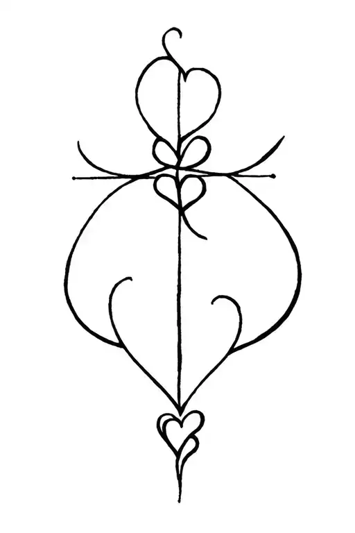 Leviathan Cross with hearts symbolizing love tattoo design idea