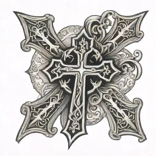 orthodox Christian cross tattoo design idea