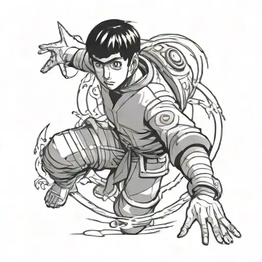 rock lee tattoo design idea