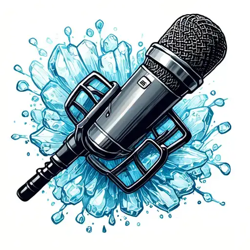 mic with ice  tattoo design idea