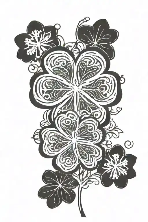 Five leaf clover from anime black clover tattoo design idea