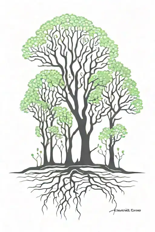 fake plastic trees by radiohead tattoo design idea