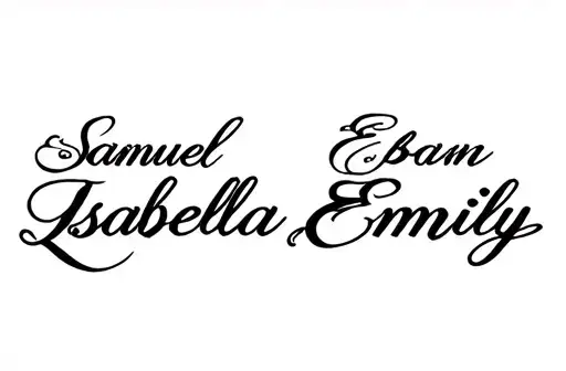 "Samuel, Isabella
Emily, Eban tattoo design idea