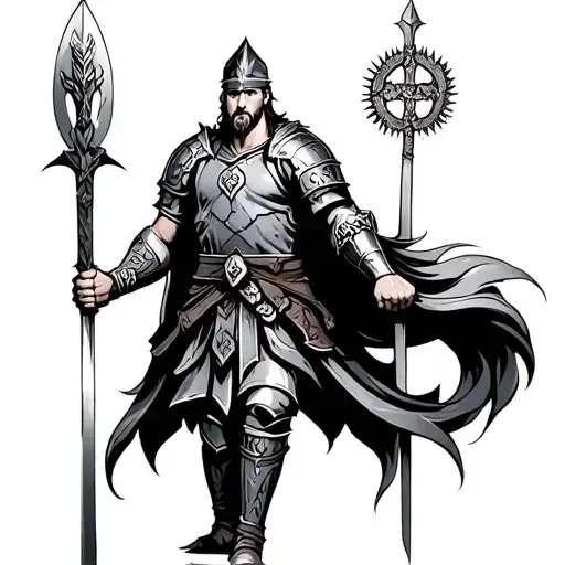 Germanic Warrior tattoo design idea