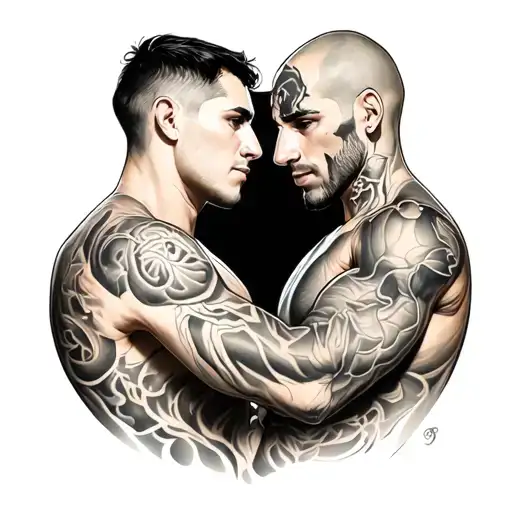 bond between brothers through trauma represented tattoo design idea