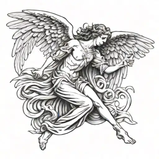 a remberance gardian angel tattoo for my uncle john  tattoo design idea