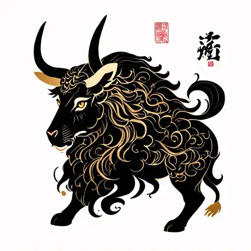 taurus and leo signs combined tattoo design idea