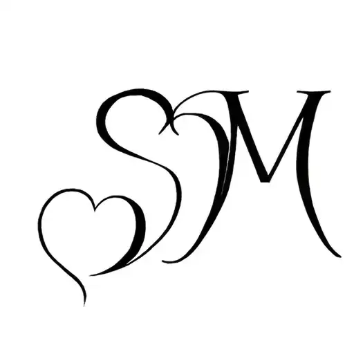 intertwine the letters S, J, M. use a heart shape for the j. fine line tattoo tattoo design idea
