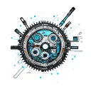 cyberpunk round electronics gears tattoo design idea
