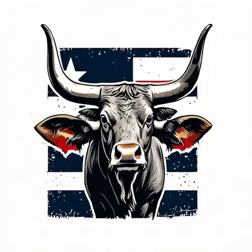 Texas Longhorn tattoo design idea