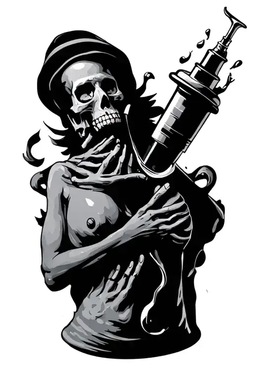 drug addiction tattoo design idea