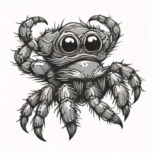 cartoon jumping spider tattoo design idea