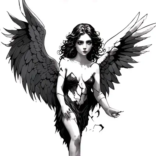 Broken Angel tattoo design idea