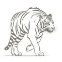 tiger walking tattoo design idea