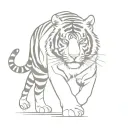 tiger walking tattoo design idea