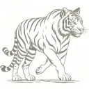 tiger walking tattoo design idea