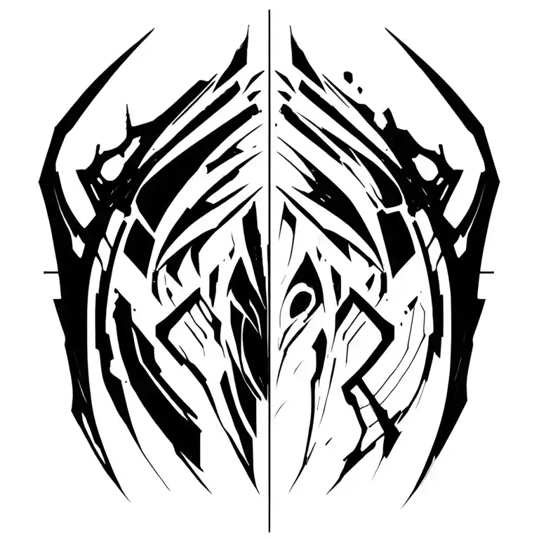 cyberpunk 2077 Cyberware back implants tattoo design idea