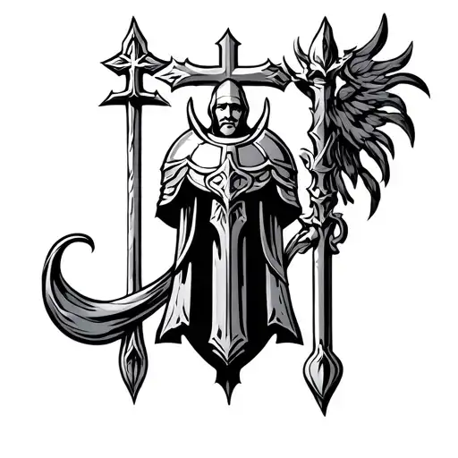 Christian armor of god tattoo design idea