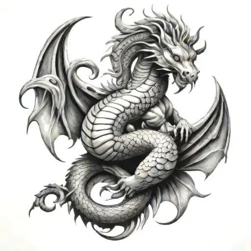 chimera with scorpion tail instead of a snakes holding a libra on the tip of the tail tattoo design idea