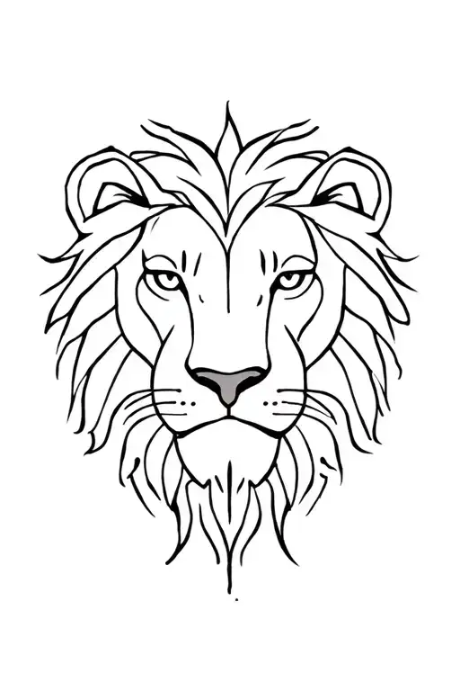 lion face tattoo design idea