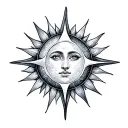 celestial sun symbol tattoo design idea