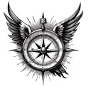 blank compass surrender tattoo design idea