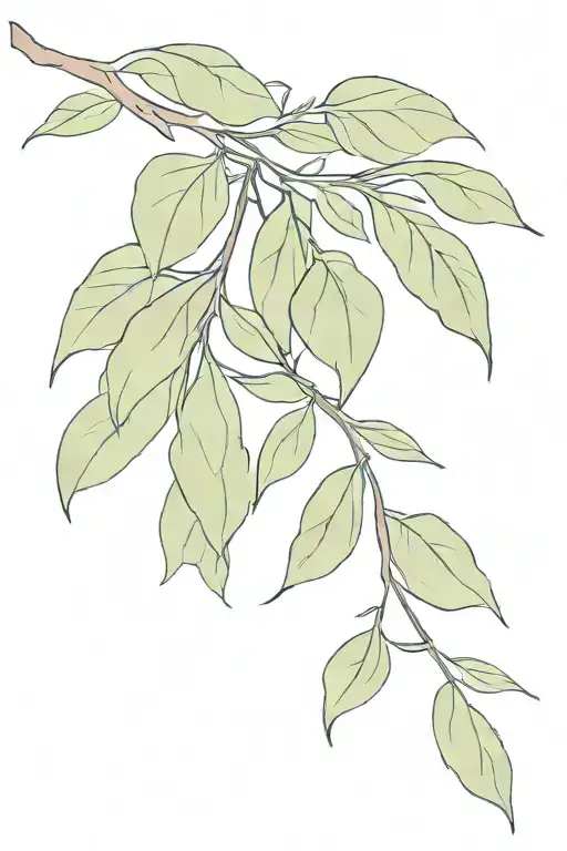 thai basil vine style illustration tattoo design idea