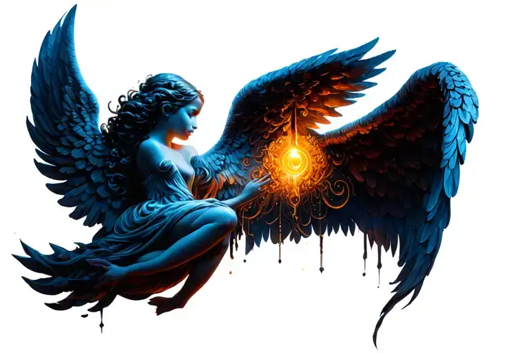 seraphim angel tattoo design idea