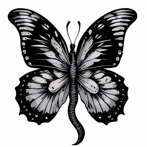 butterfly poison tree semicolon tattoo design idea