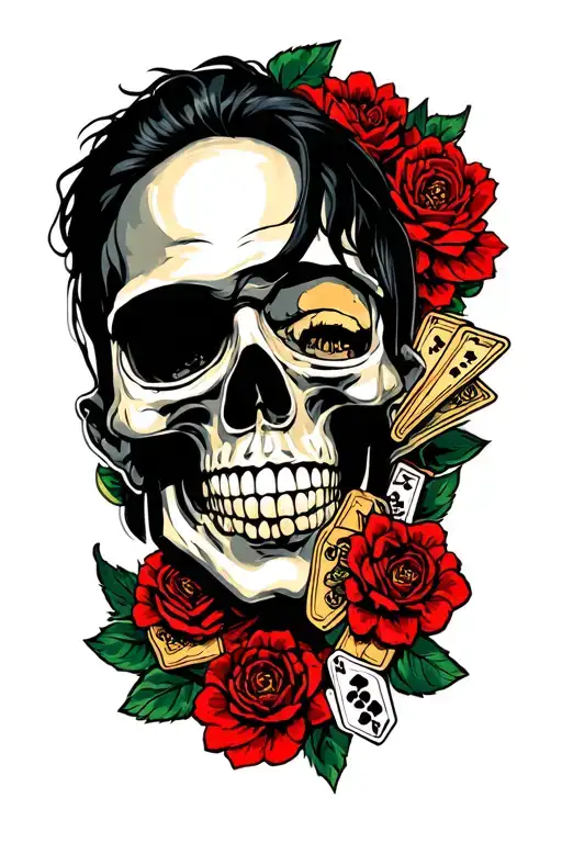 my past life is full of gambling and gangs Ćłoudś cross streets tattoo design idea