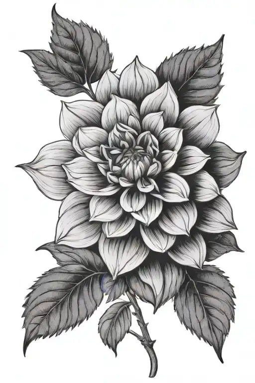 Dahlia flower tattoo design idea