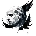 Man In The Moon tattoo design idea