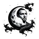Man In The Moon tattoo design idea