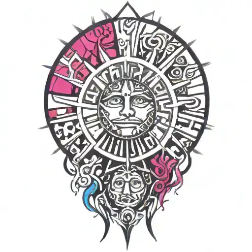Sun tattoo design idea