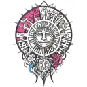 Sun tattoo design idea
