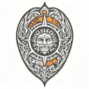 Sun tattoo design idea
