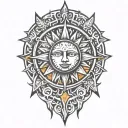 Sun tattoo design idea