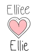 "Ellie" heart shape tattoo design idea