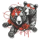 two headed bear tattoo design idea
