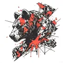 two headed bear tattoo design idea