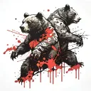two headed bear tattoo design idea